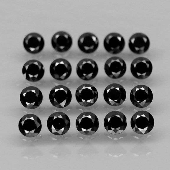 Diamond black! 2.58ct set of 3mm untreated Spinels!