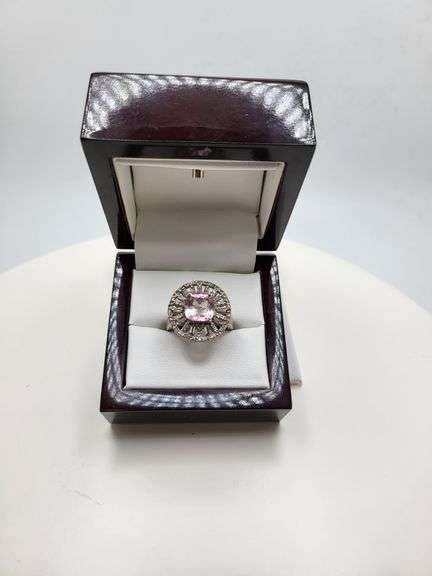 Extremely fine Victorian natural pink sapphire, diamonds ring on silver