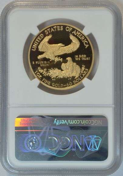 Perfect Ultra Cameo Proof 2020-W $50 Gold Eagle, NGC PF70UC
