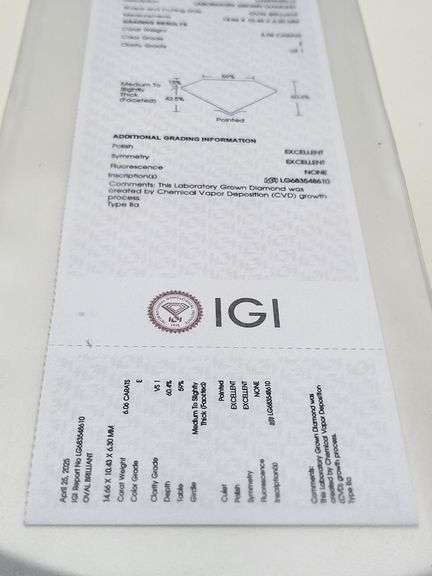 IGI Certified 6.06 CT Lab Grown Diamond