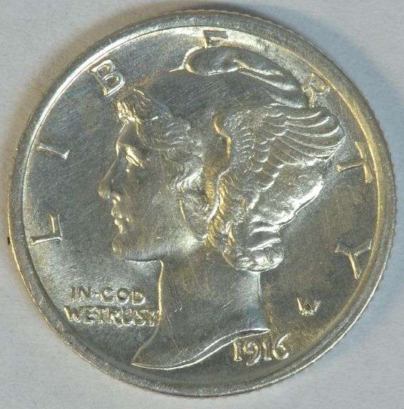Blazing Gem BU 1916-P Mercury Dime with FSB