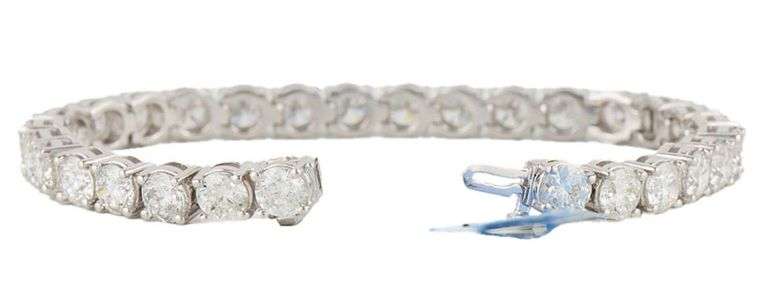 New 20.77ctw Round Diamond Tennis Bracelet in 14K