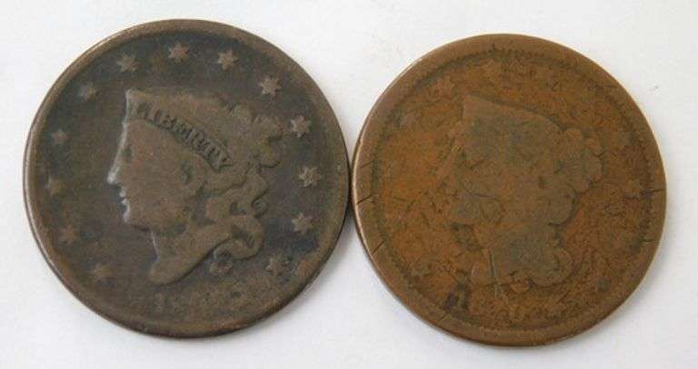 2 Late 1800's U.S. One Cent Coins