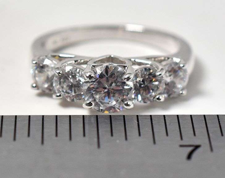 CZ Gemstone Ring in Sterling Silver