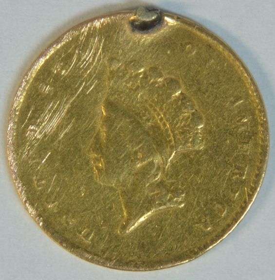 Scarce 1855 Type Two $1 Gold Piece with solder