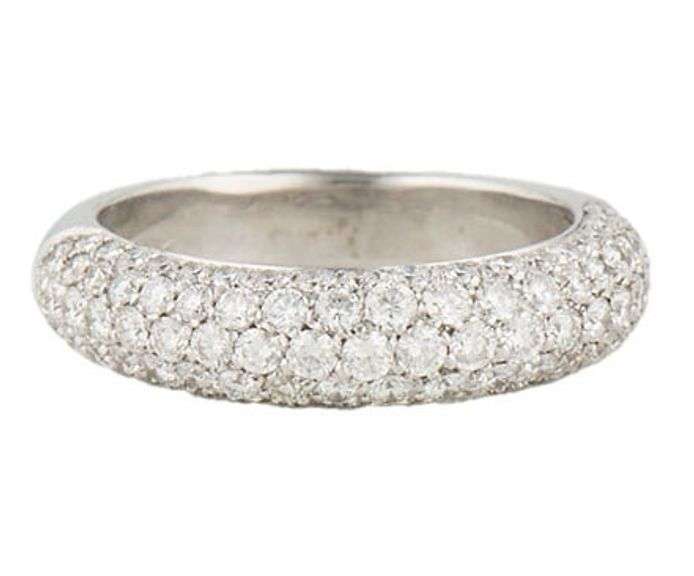 Appx 2.30ctw H VS Pave Diamond Band Ring in 18K White Gold
