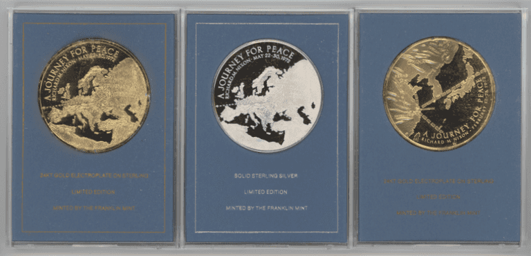 3 Heavy solid Sterling Silver Presidential Journey to Russia Medals