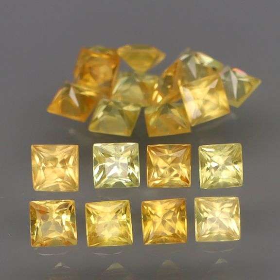 SUPERB!!! Heated only! 2.22ct VS canary yellow Sapphire set