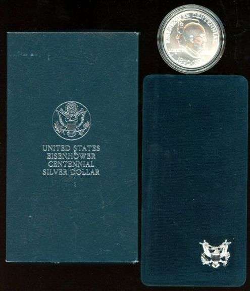 3 Different US Proof Commemorative Silver Dollars in Original Packaging