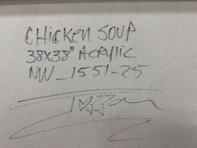 Wonderful Original Acrylic on Canvas by Jozza Jozza Chicehn Soup