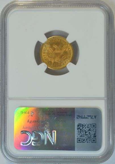 Satiny-fresh nearly Gem BU 1907 $2.50 Liberty Gold Piece. NGC MS64