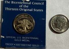 Bicentennial Council 13 Original States Gold Medal