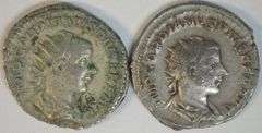 2 Well-matched Gordian III Roman Silver Antoninianus coins, 238-244 AD