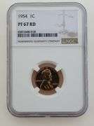 1954 Lincoln Cent, NGC PF67RD