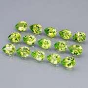 Fantastic 11.06ct 7x5mm pear cut Peridot set!
