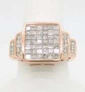 Invisible Set 3.76CTW Diamond Ring Crafted in Rose Gold