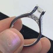 Radiant cut 18k White Gold Natural Diamond Engagement Ring