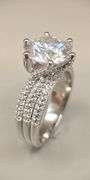 Huge 14 K White Gold Plate 5 Ct Sparkling White Ice Lab Simulated Diamond Ring