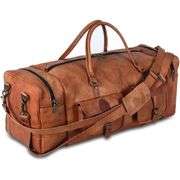Large Full Grain Leather Duffel Bag