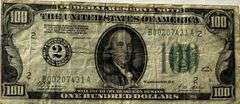 $100 1928 New York Numerical Note