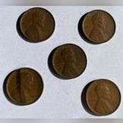 5 Sharper 1909 VDB Type Lincoln Cents.