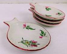 4 Vintage French Faience Oyster Shooters
