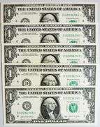 (5) Superb Crisp $1 2021 Star Notes Cleveland -Consecutive!!