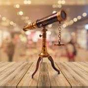 Brass Twin-Barrel Spyglass Telescope with Stand