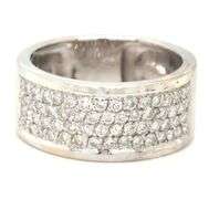 18kt White gold 1ctw diamond pave wide band