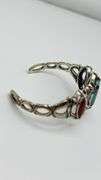 925 Vintage Sterling Silver Carolyn Pollack Relios With Rhodochrosite And Turquoise Inlay Cuff Brace