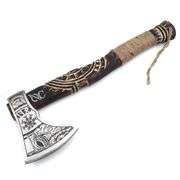 Engraved Viking Bearded Axe with Rosewood Handle
