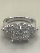 14K White Gold Trillion & Princess Cut 2.50 Carat Diamond Ring