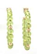 14kt Yellow gold Peridot and gold bead hoop earrings
