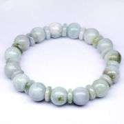 Elegant yet understated 173.55ct sage gray Burmese Jade bracelete