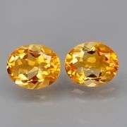 Full body flashing! 8.07ct golden yellow Citrine pair