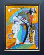 Spectacular One Of A Kind Mixed-Media On Paper by Romgo