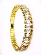 Dazzling 14 Kt Yellow Gold Plated Simulated Diamond Tennis Bracelet