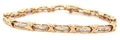 10kt Yellow gold 1.55ctw baguette diamond station bracelet