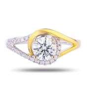 18K WHITE AND YELLOW GOLD I CLARITY DIAMOND RING 1.08 C.T.W.