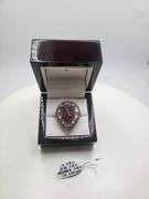 Extremely fine Victorian ruby and diamonds ring on silver