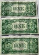 Three Consecutive $1 1935 Near Unc Silver Certificates