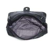 Chanel black lamb skin diamond quilting leather and chain shoulder bag