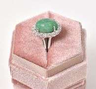Mesmerizing 6.00CTS Oval Shaped Cabochon-Cut Natural Emerald & Sapphire Gemstone Ring in Sterling Si