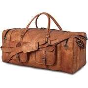 Large Full Grain Leather Duffel Bag