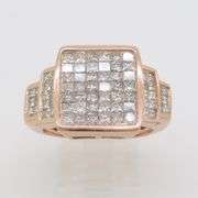 Invisible Set 3.76CTW Diamond Ring Crafted in Rose Gold
