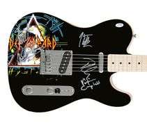 Def Leppard Autographed Custom Graphics Photo Guitar ACOA