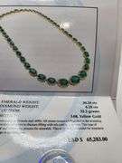Extremely fine 32.2G of 14k gold and 30.20 ctw GGA certfied  Emerald and diamond necklace