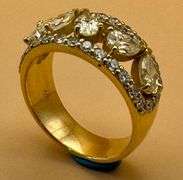 14K Yellow Gold Pear Cut Diamond Ring of 2.55 CTW