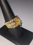 14KT Gold Plated Marquis Cut Lab Simulated Diamond Ring