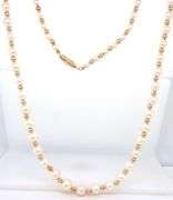 4.5-5mm pearl and gold ball necklace in yellow gold